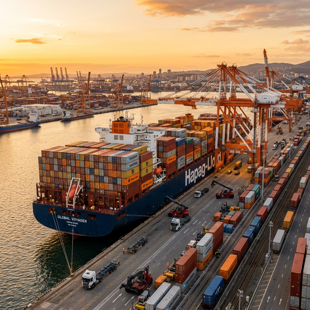 Cargo Ship at Port